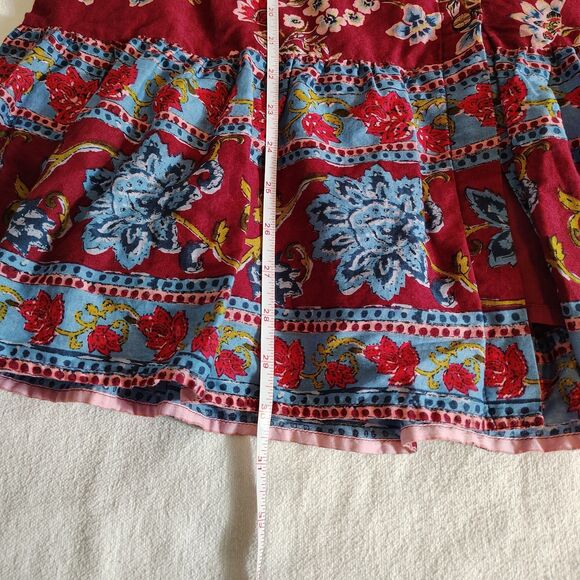 Sundance Floral Tiered Midi Skirt XS Boho Cottagecore Button Front Festival - Picture 8 of 10